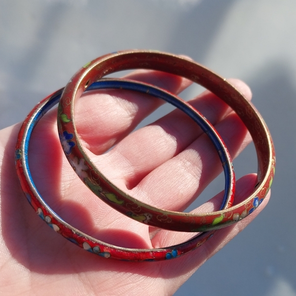 Colorful Cloisonné Bangle Set - Picture 3 of 16